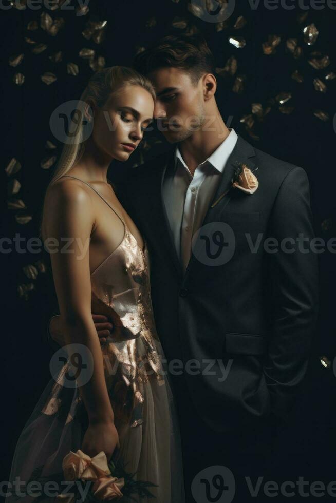 Ai Generative Photo portrait of a couple on wedding day