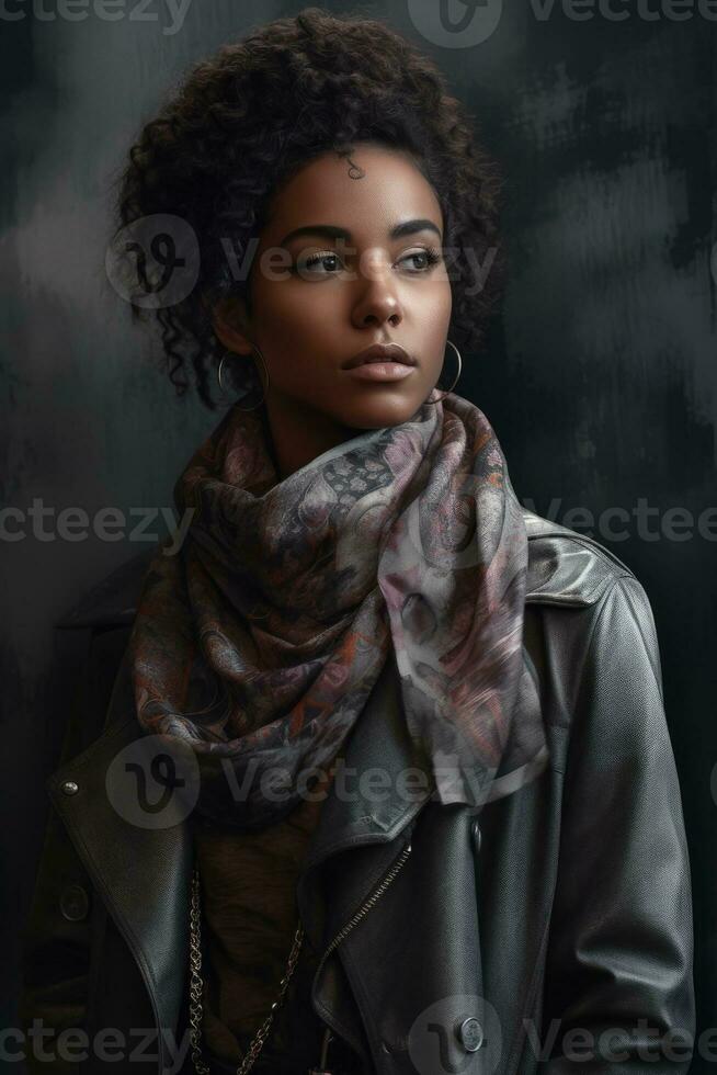 Ai Generative Photo portrait of a fashion women