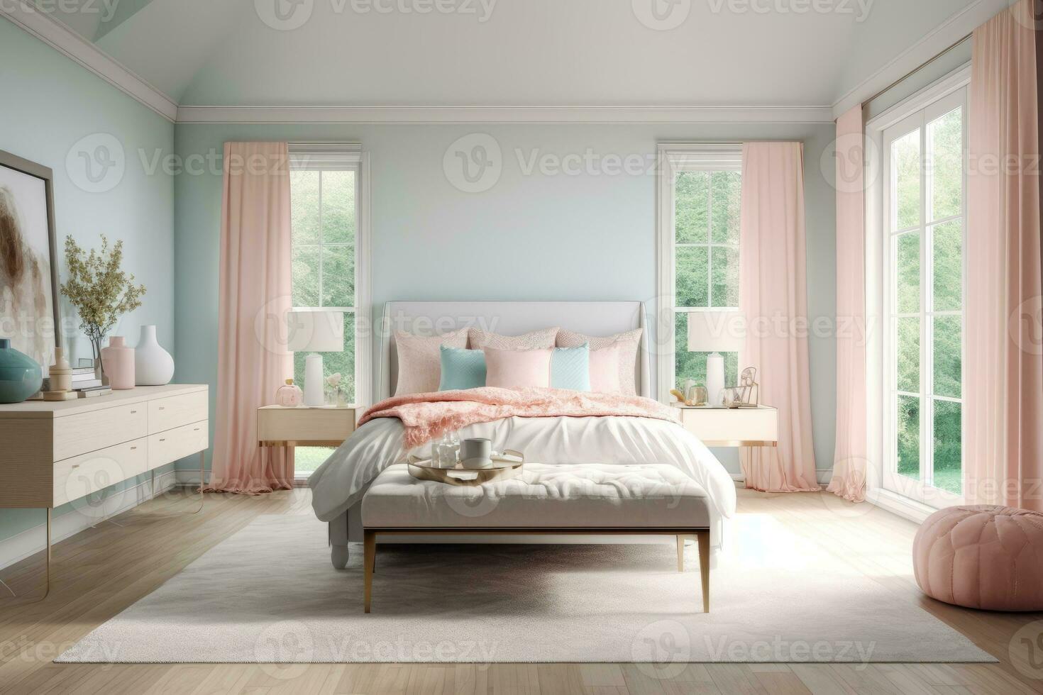 Ai Generative Photo of a elegant and modern bedroom