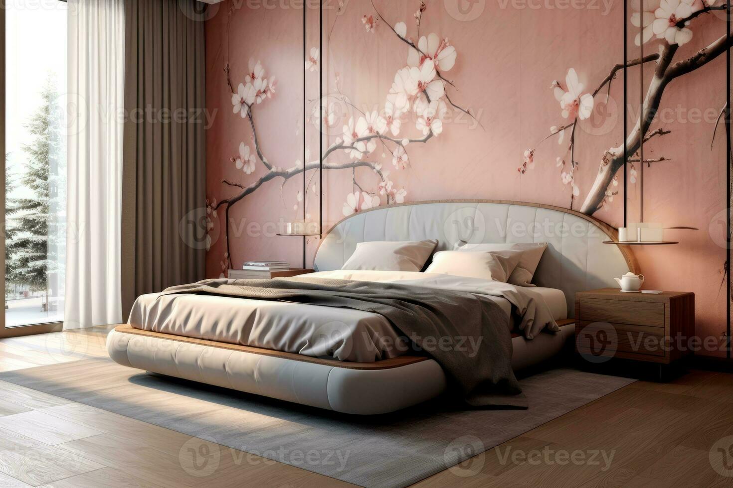Ai Generative Photo of a elegant and modern bedroom