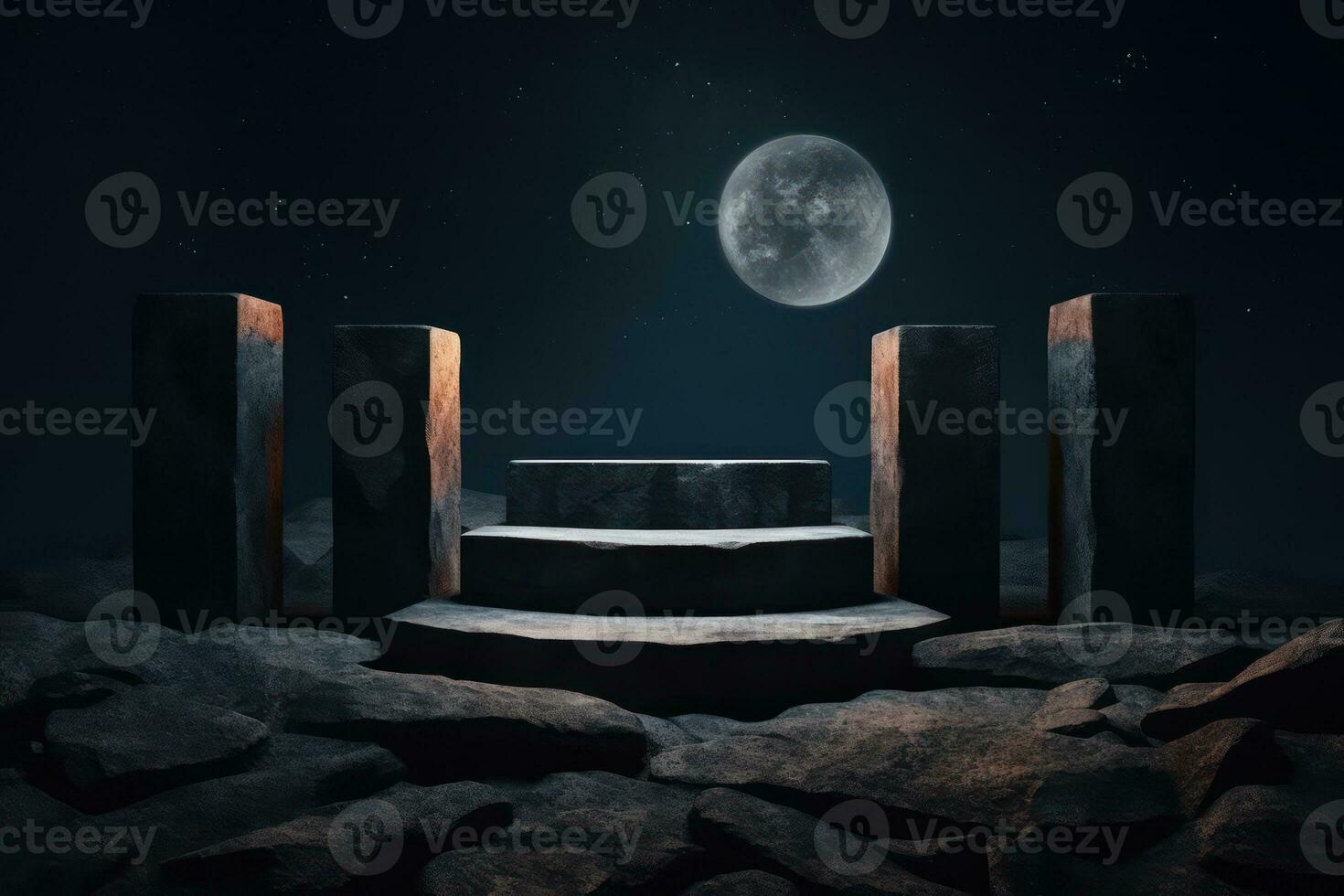 Ai Generative Photo of a podium in space for product presentation