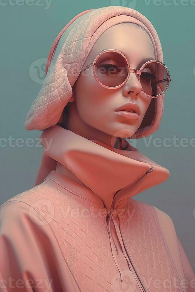 Ai Generative Photo portrait of a fashion women