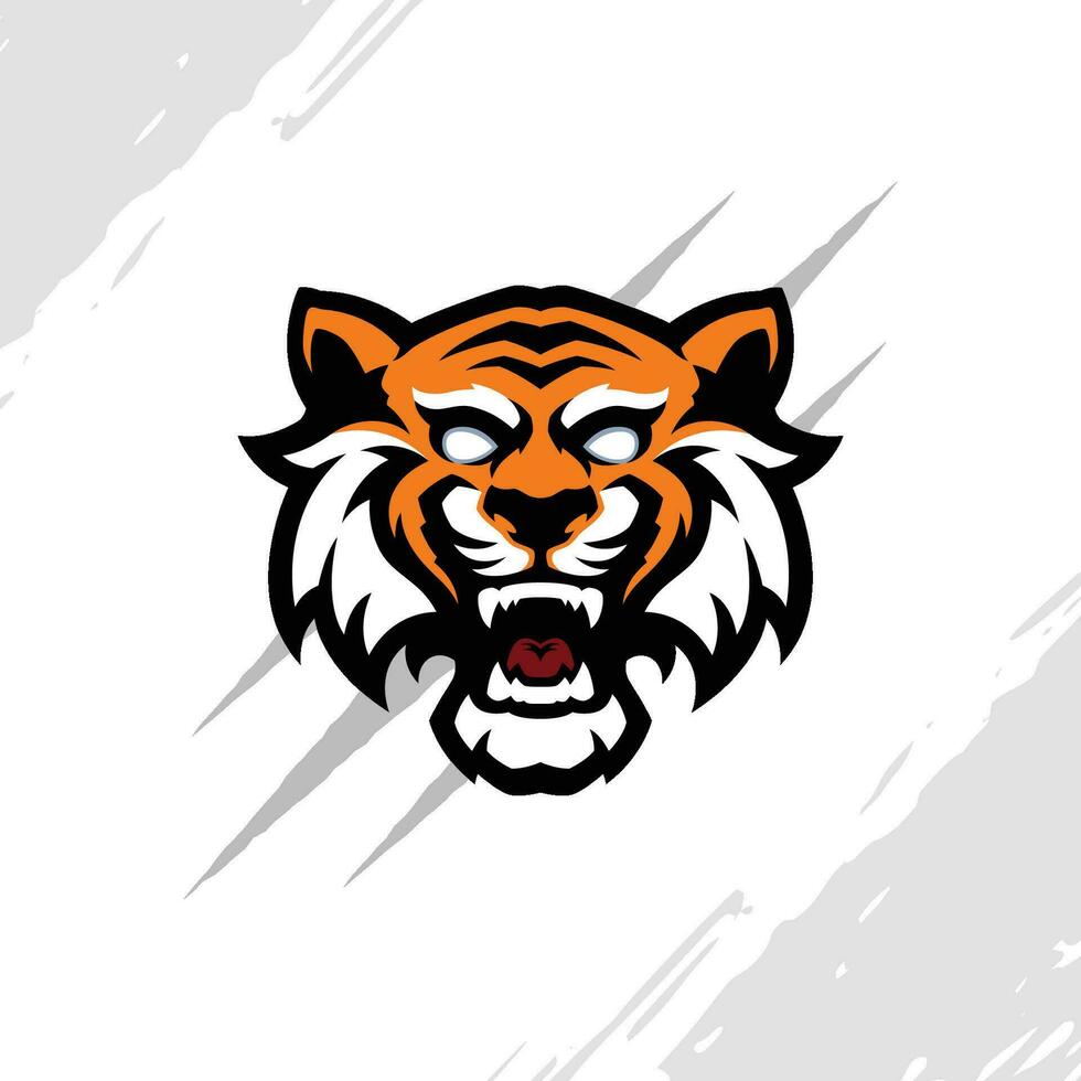 Tiger Head Logo Mascot Digital Illustration vector