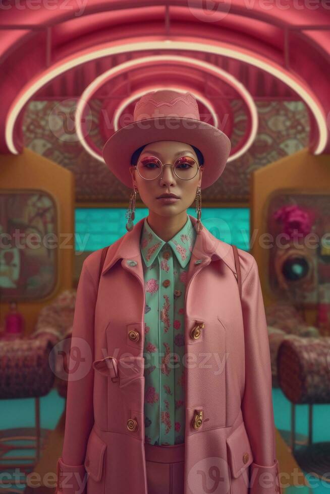 Ai Generative Photo portrait of a fashion women