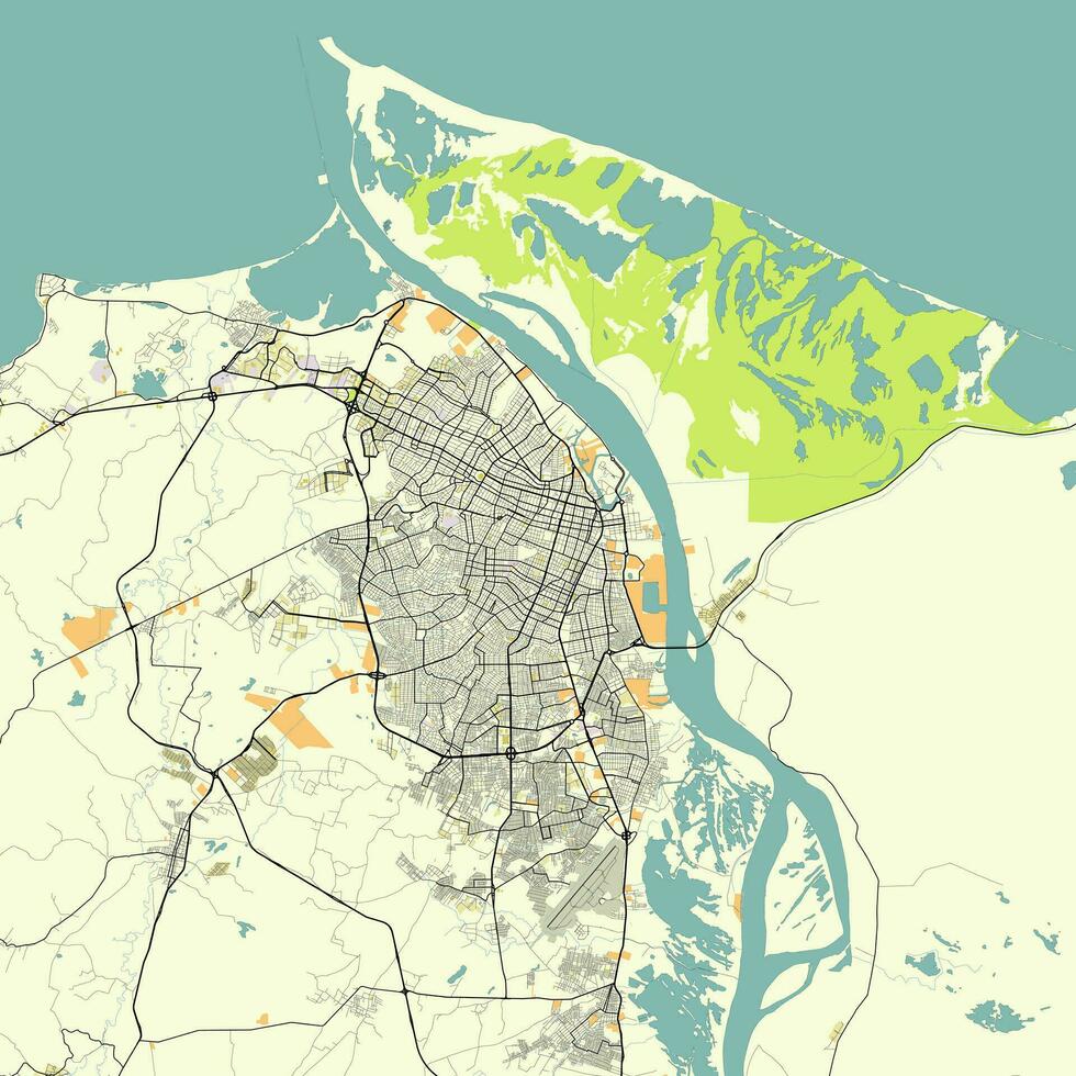 Map of Barranquilla, Atlantico, Colombia vector
