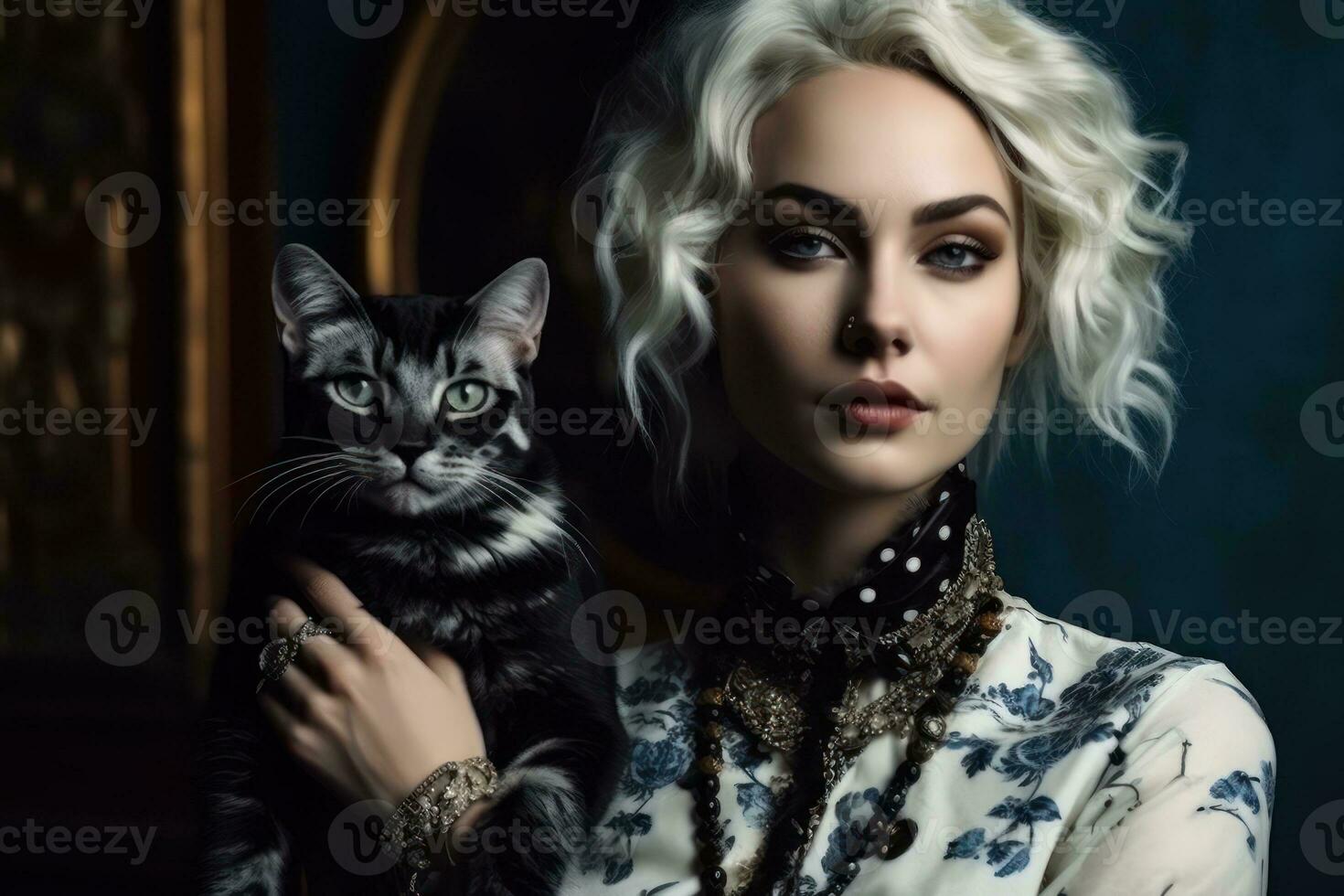 Ai Generative Photo portrait of a fashion women