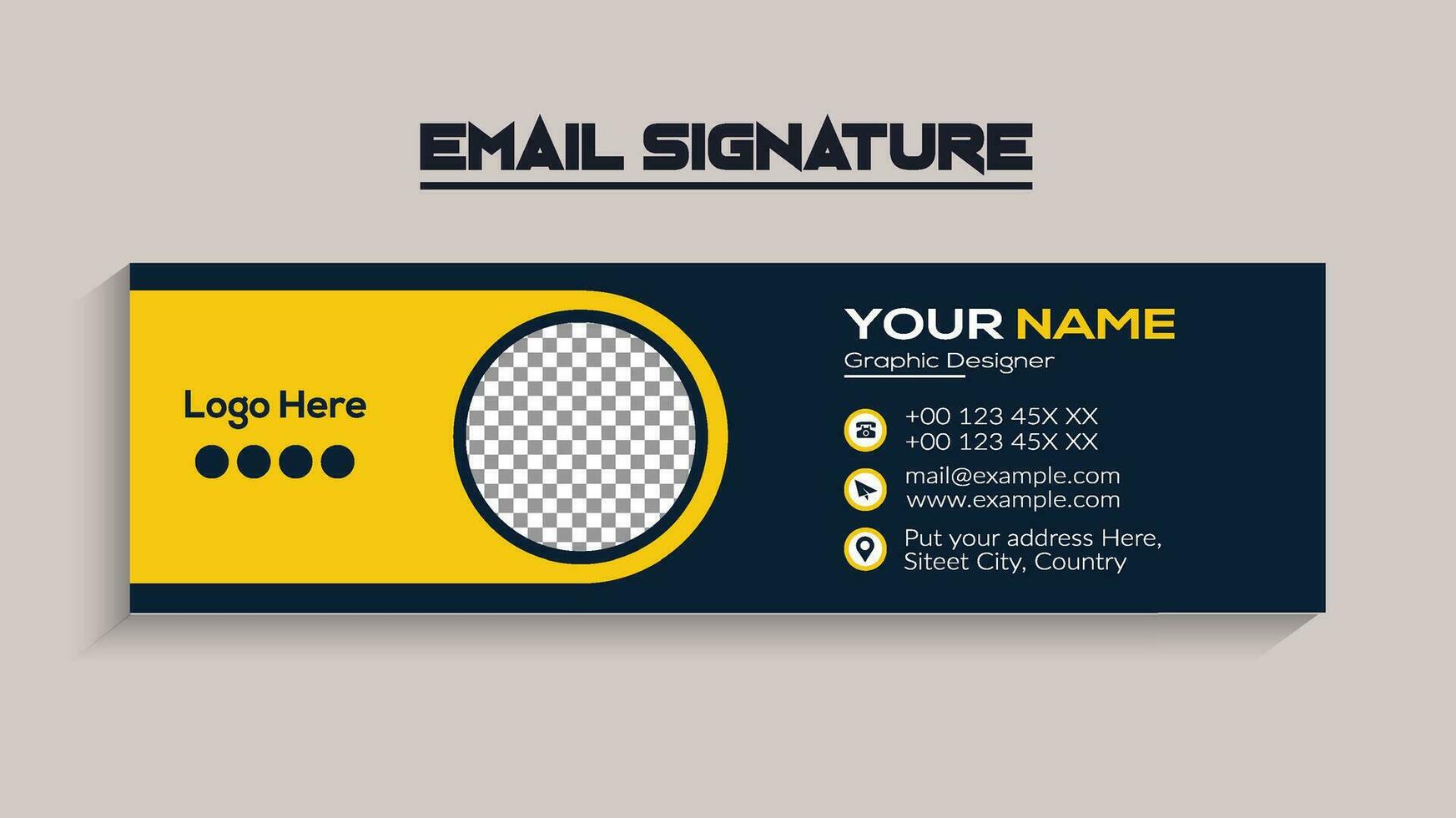 Email signature template design. Corporate email signature banner vector