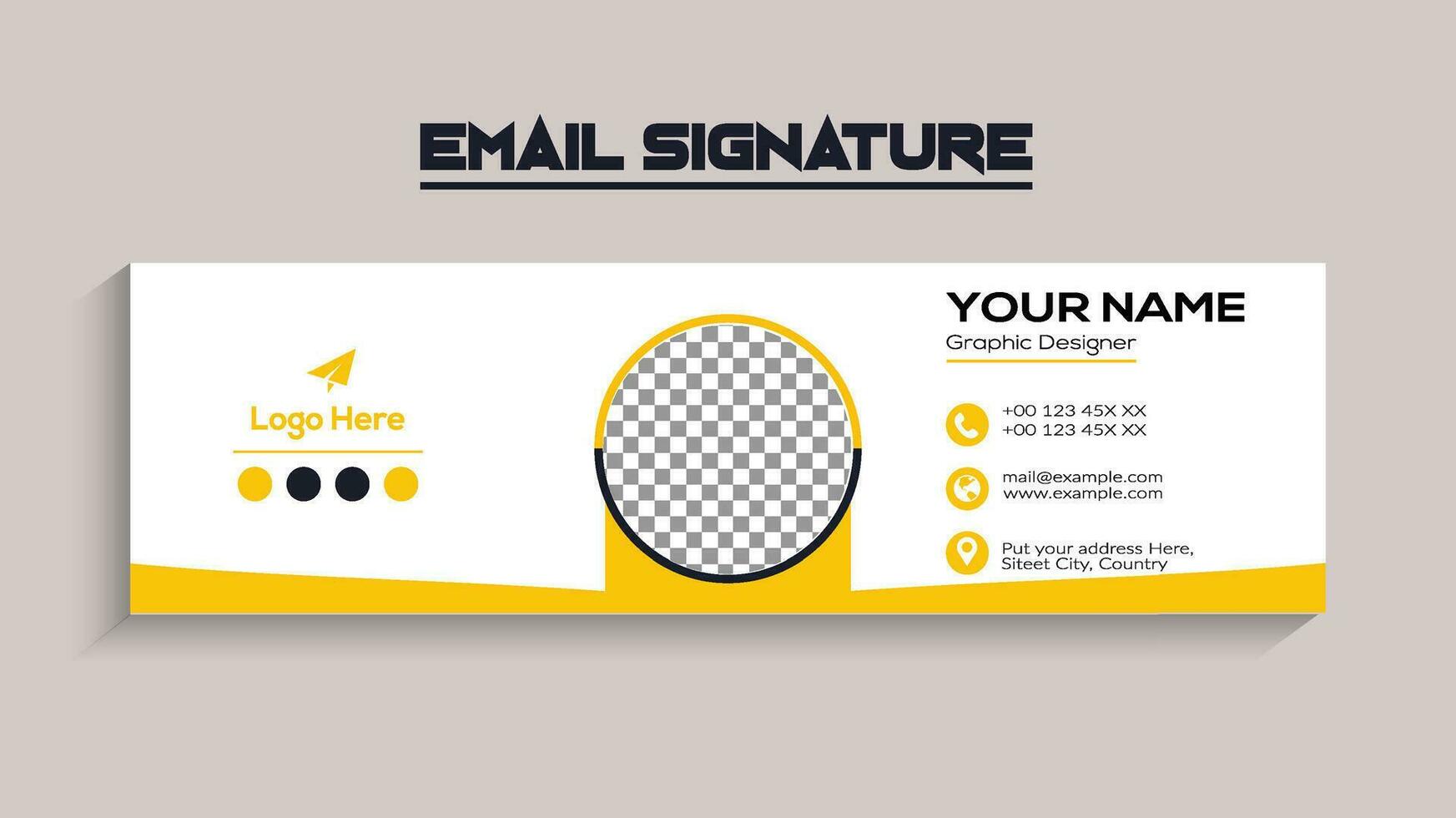 Email signature template design. Corporate email signature banner vector