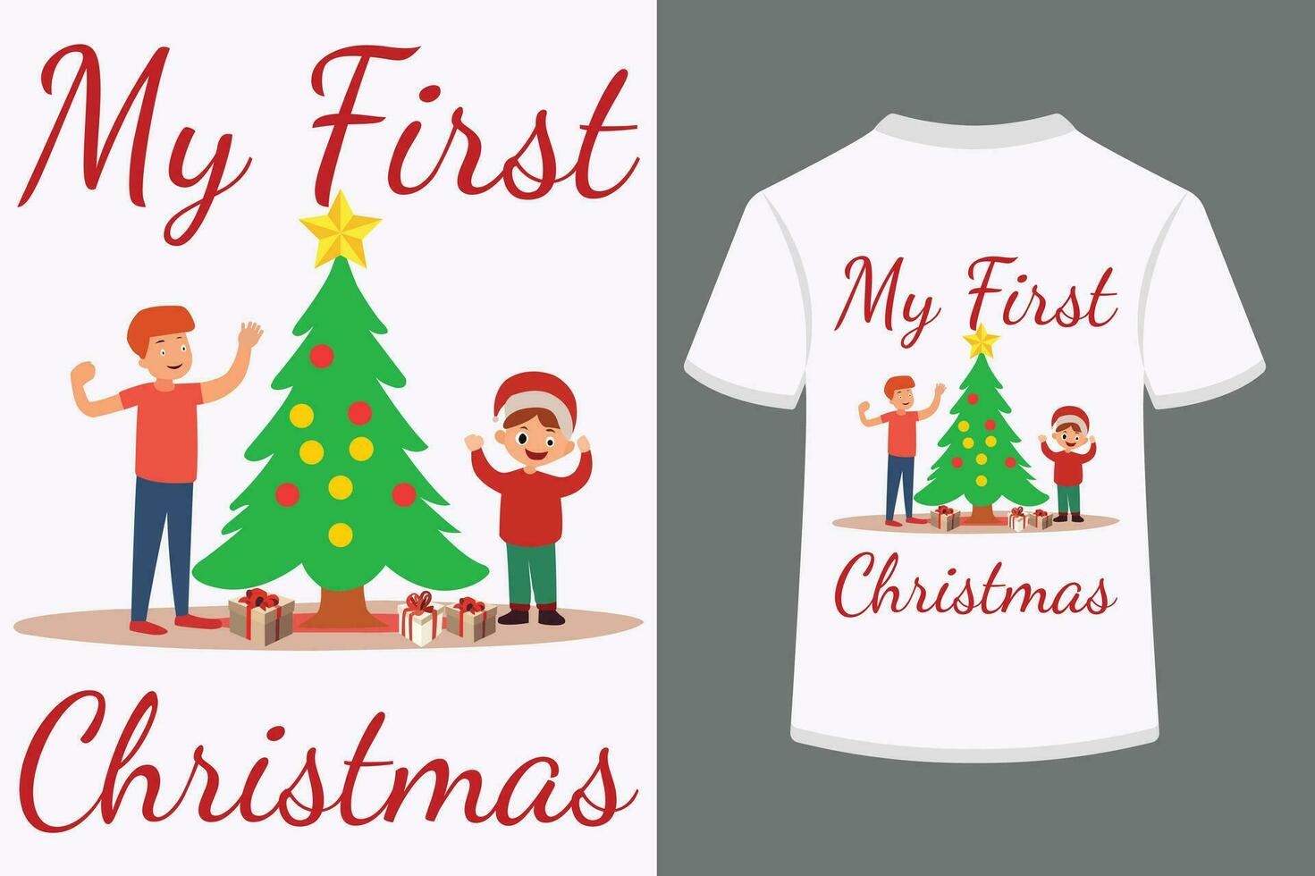 My Fast Christmas, Typography t shirt design. vector