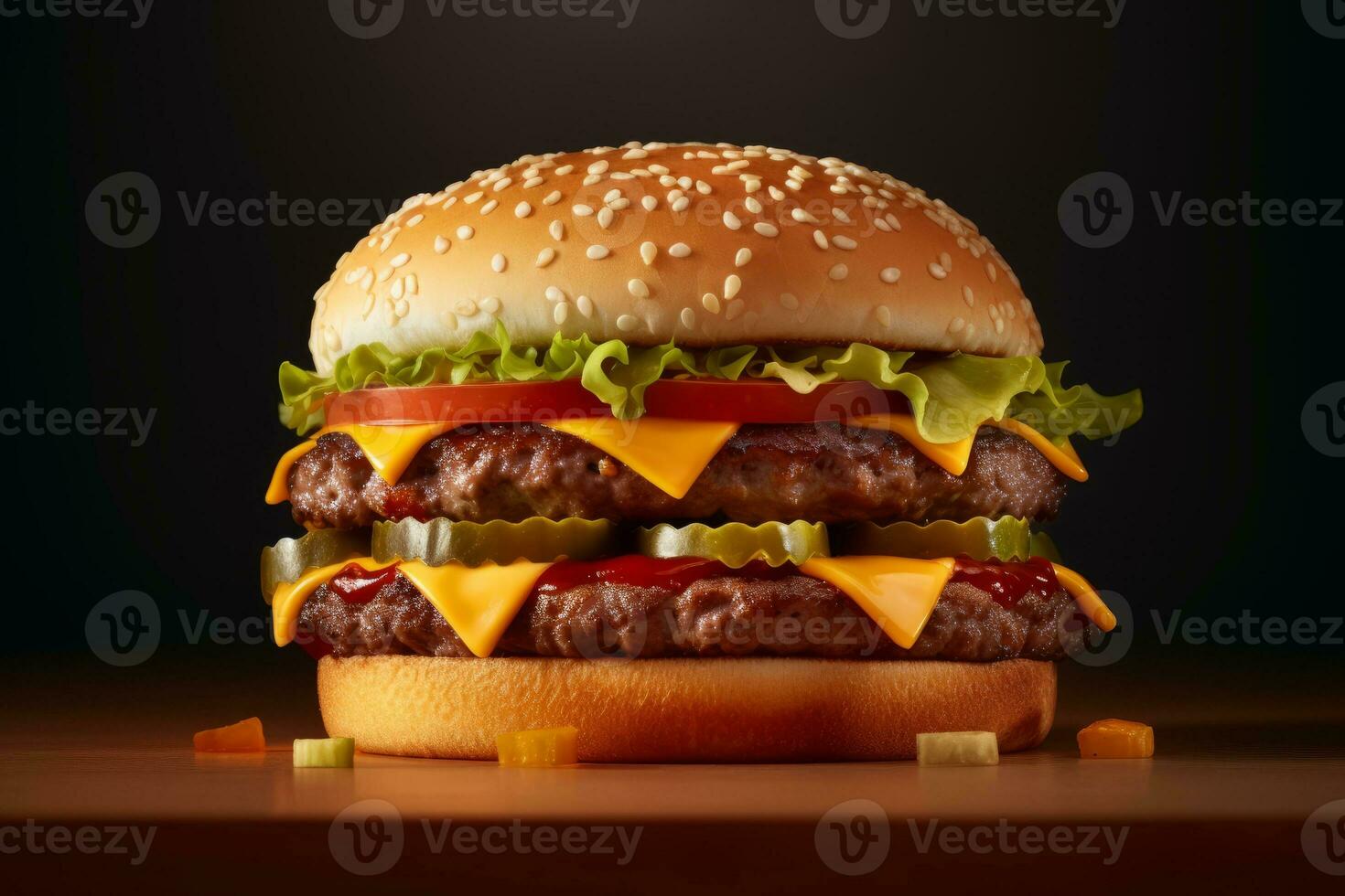 Ai Generative Photo of a juicy beef burger