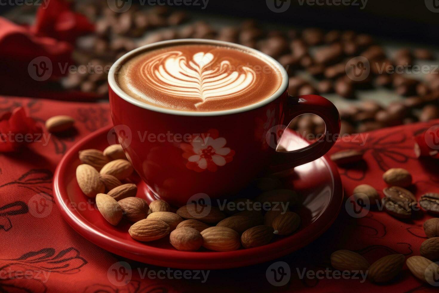 Ai Generative Photo of a cup of latte