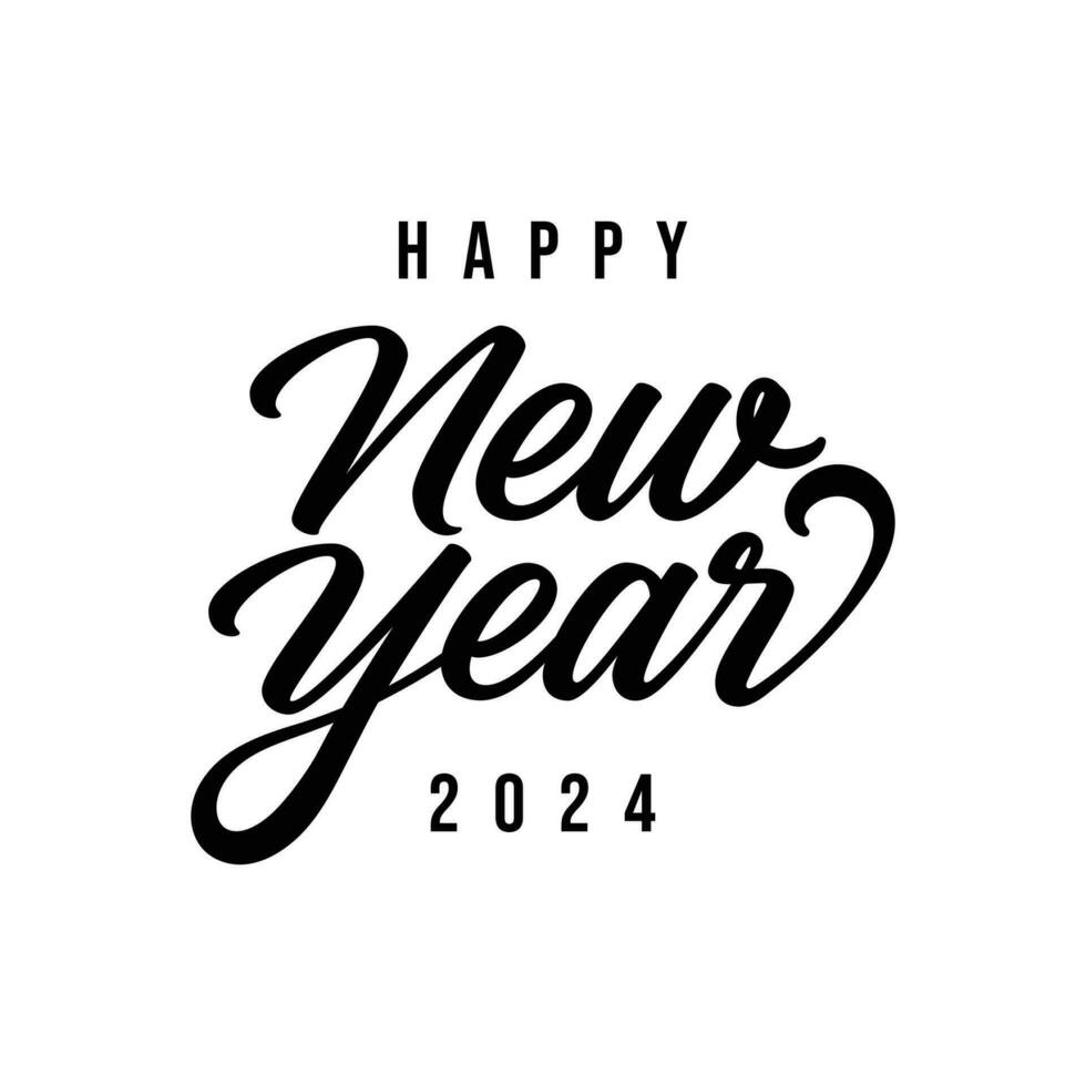 Handwriting inscription Happy New Year. Calligraphy New Year lettering. Design element for advertising poster, flyer, postcard. Vector illustration EPS10