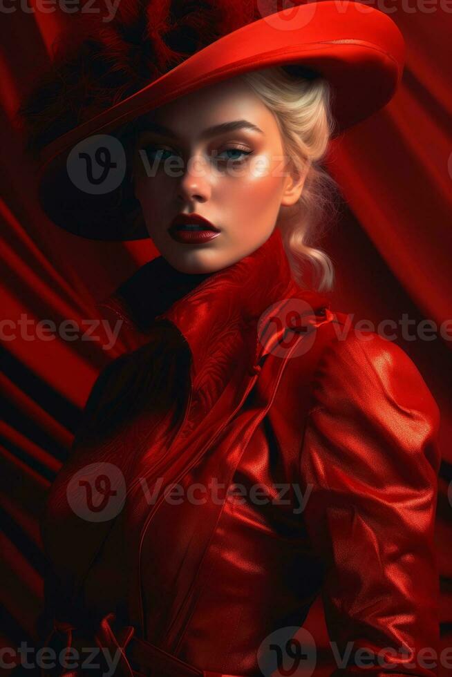Ai Generative Photo portrait of a fashion women