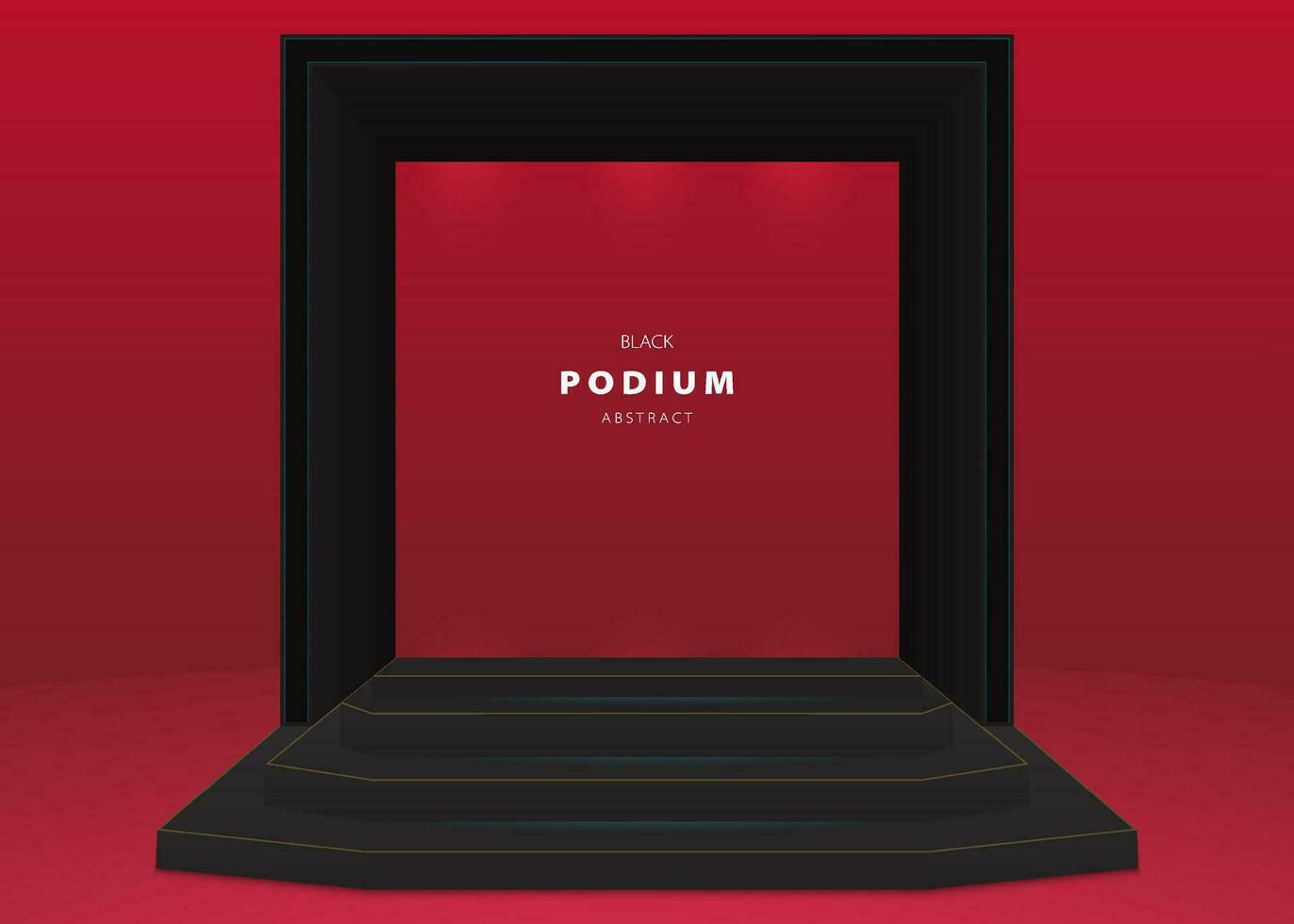 Podium black realistic minimal scene for mockup product display vector