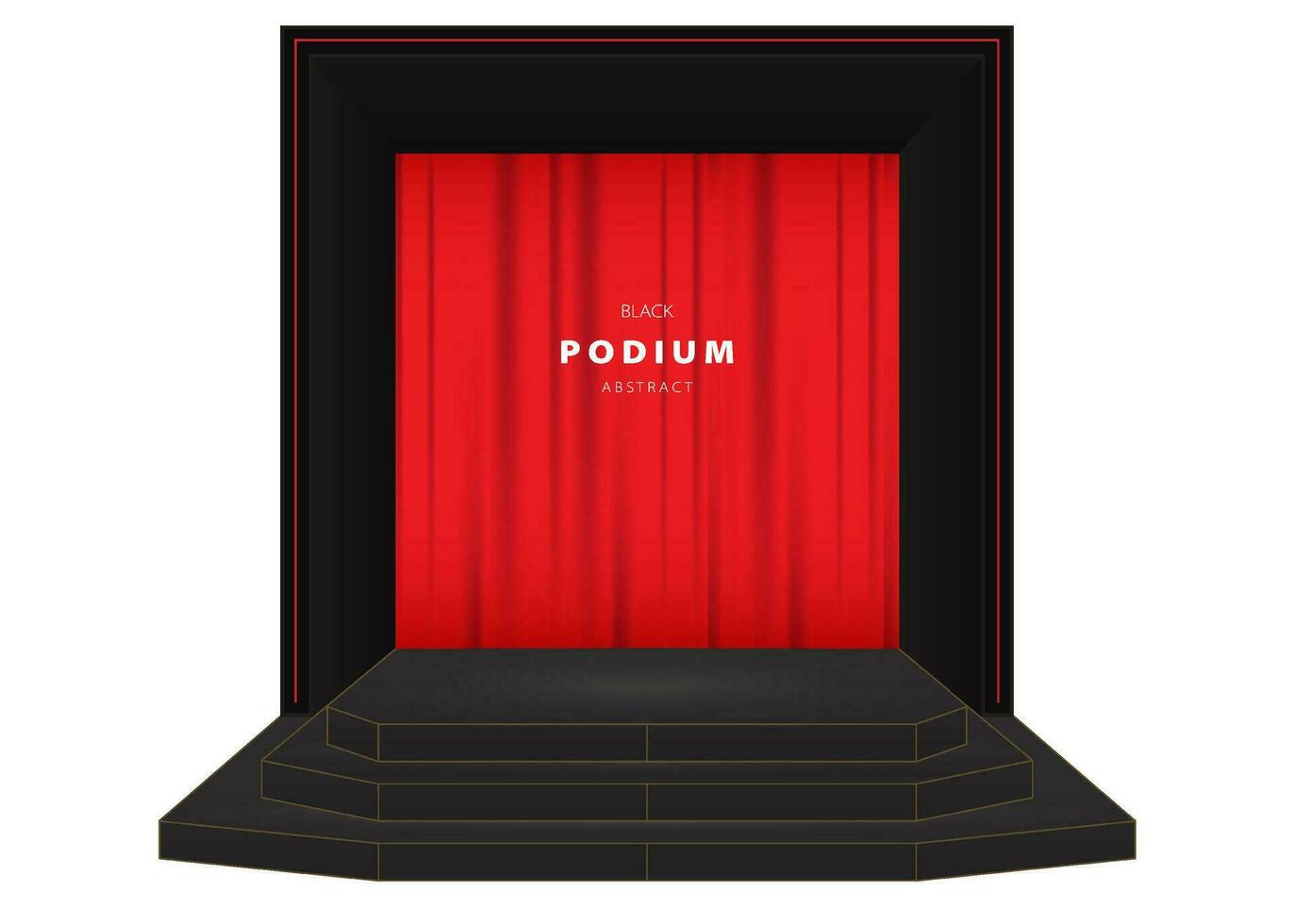 Podium black realistic minimal scene for mockup product display on white blackground vector