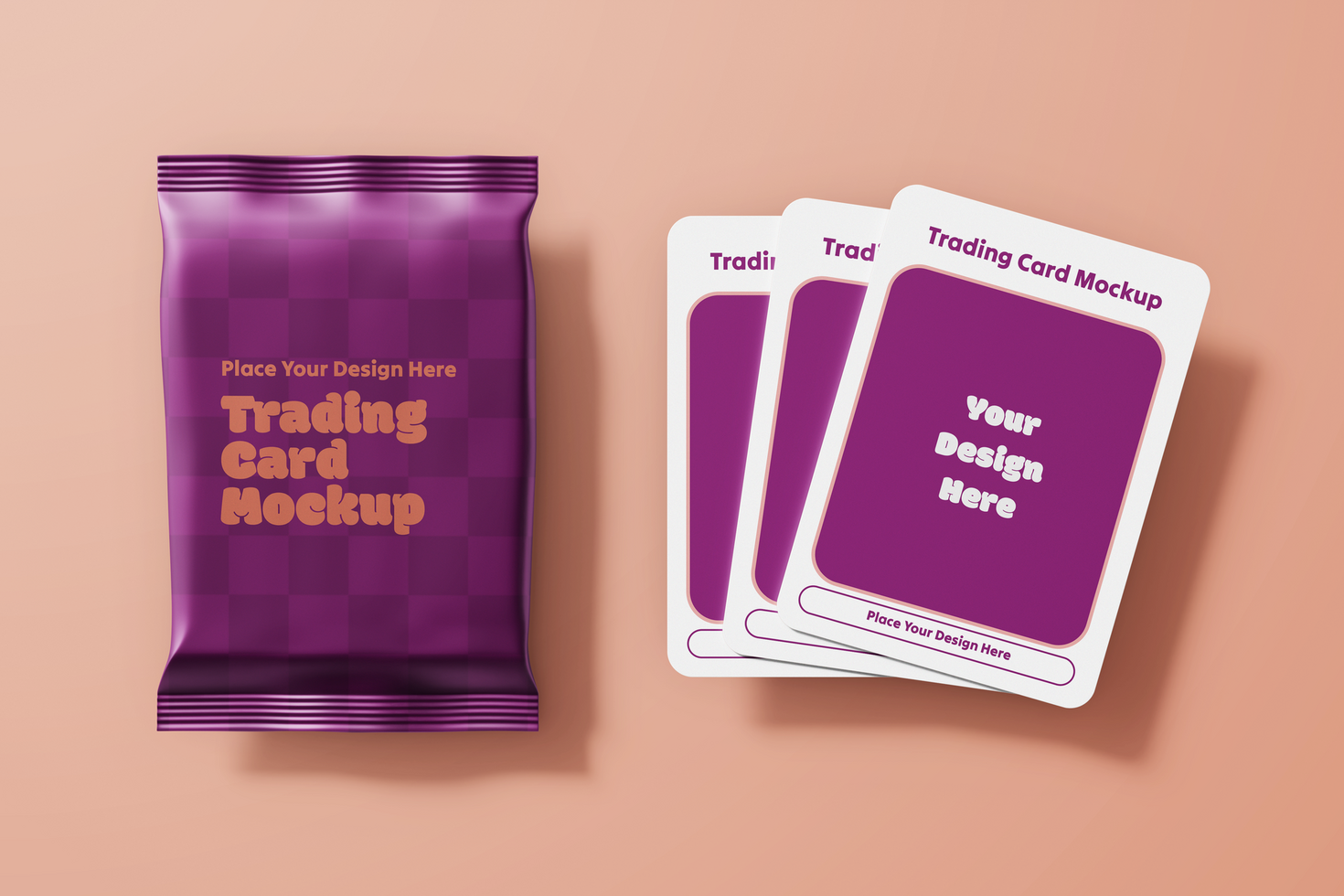 2,5 x 3,5 inch trading card collectible set with shiny plastic pack realistic psd mockup