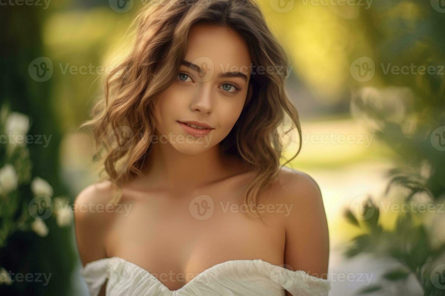 Ai Generative Photo portrait of a woman in wedding dress