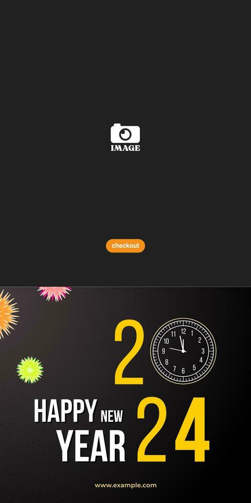 happy new year 2024. typography design for background, banner, poster, greeting vector