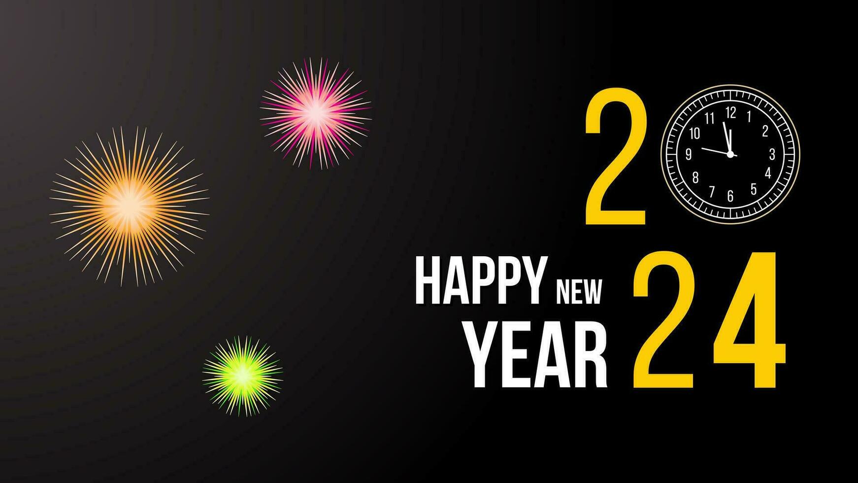 happy new year 2024. typography design for background, banner, poster, greeting vector