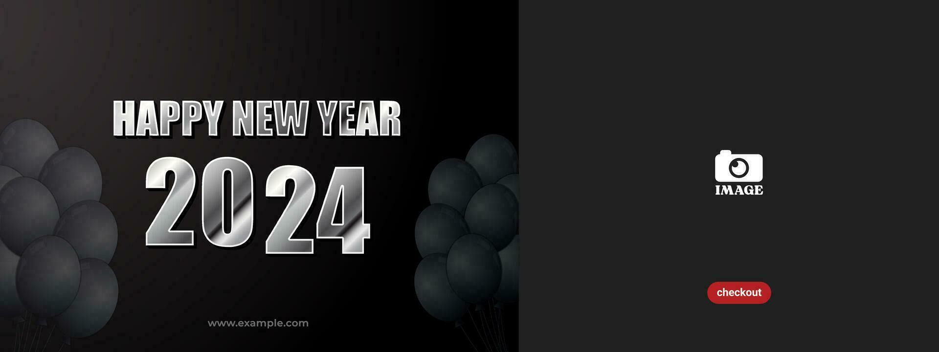 happy new year 2024. typography design for background, banner, poster, greeting vector