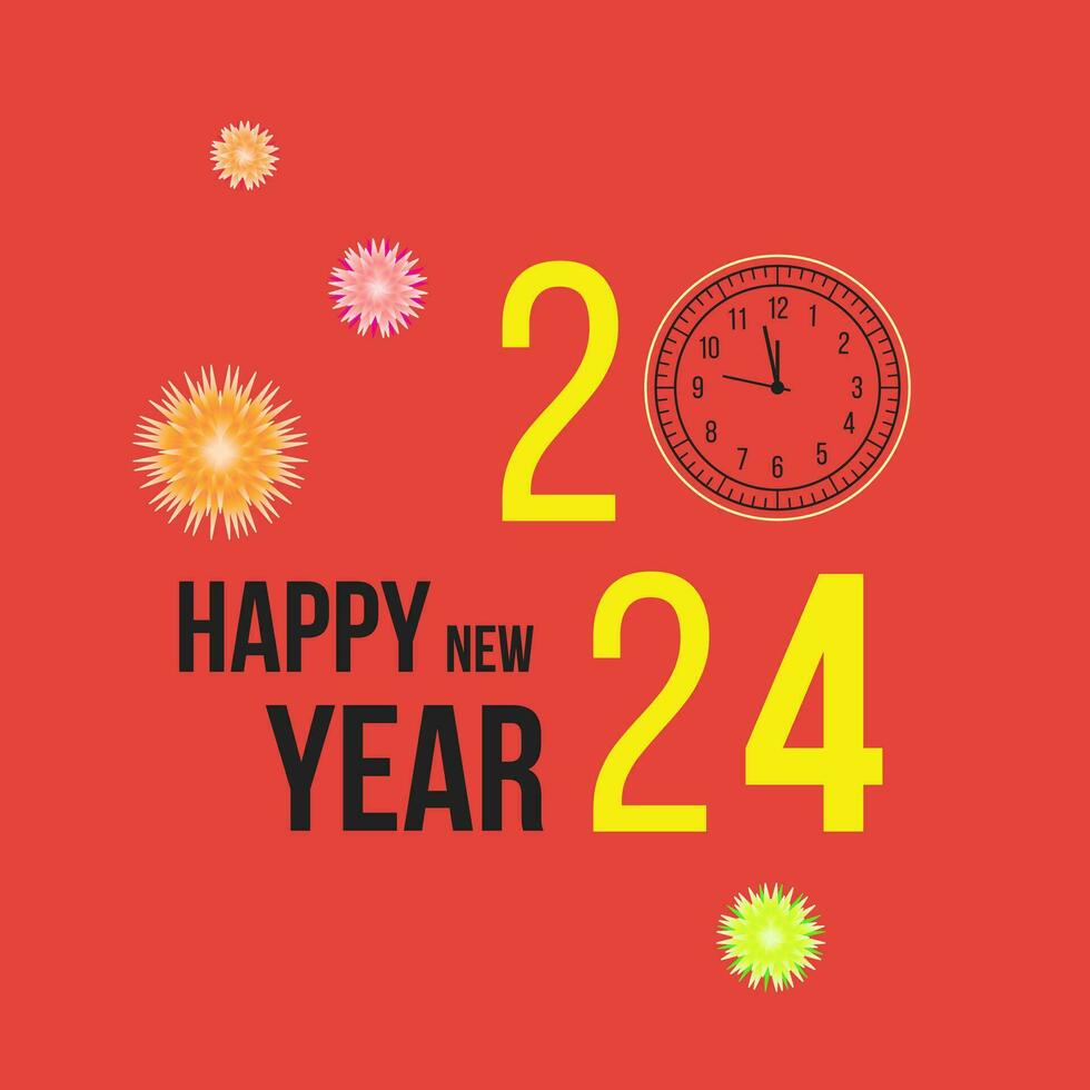 happy new year 2024. typography design for background, banner, poster, greeting vector