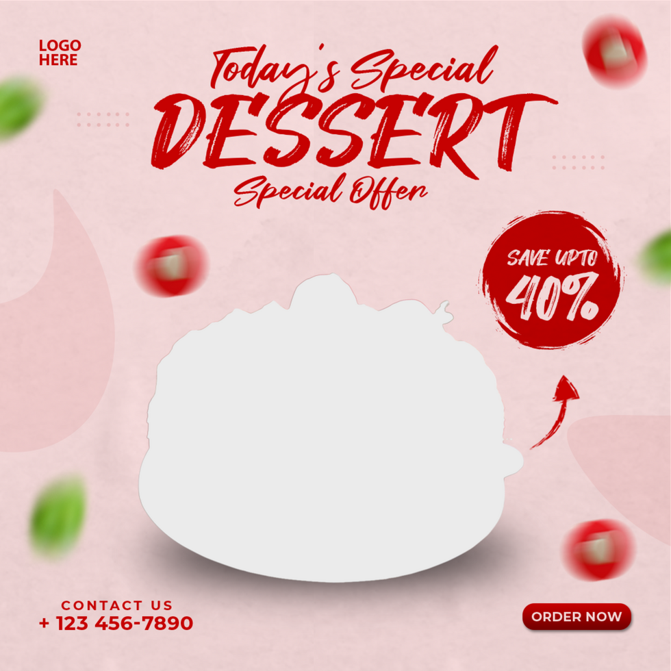 Cake social media post template and banner psd