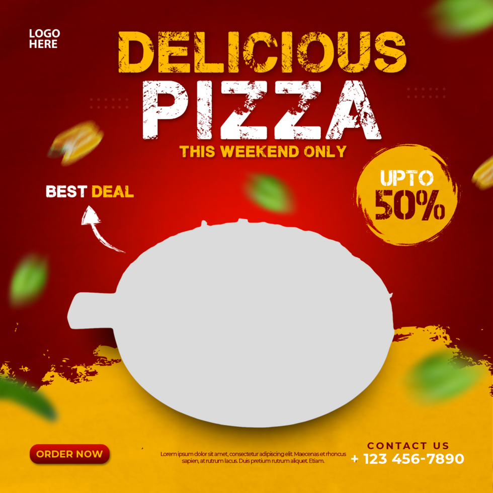 Delicious pizza and food menu social media post and banner psd