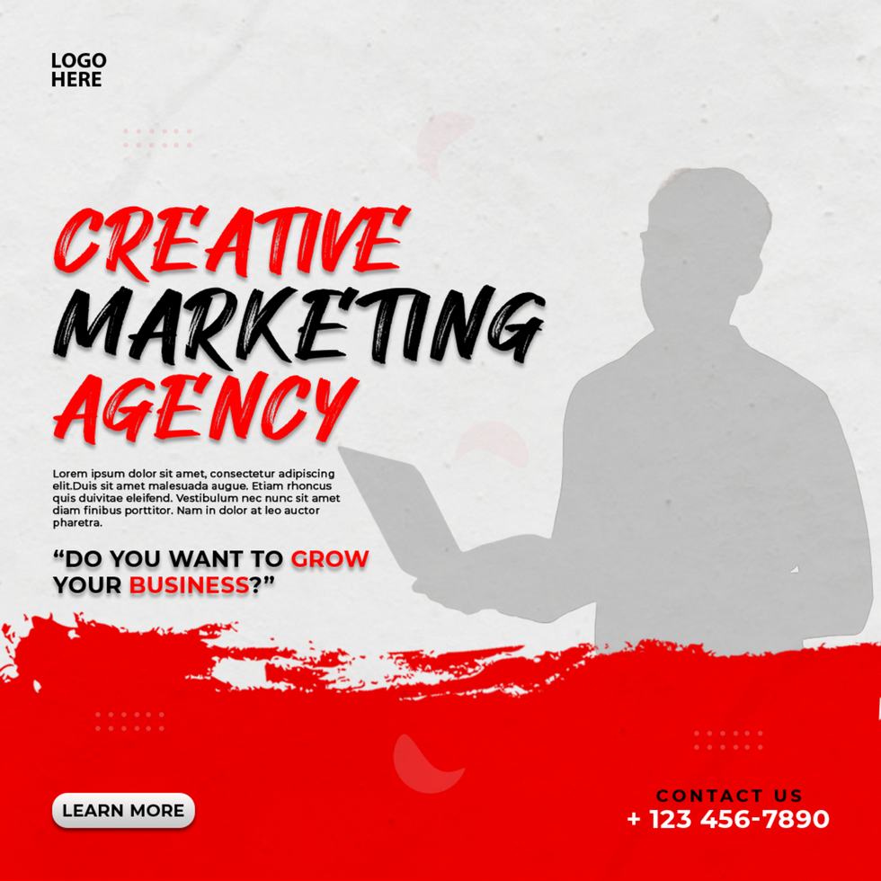 Digital marketing agency social media post and banner psd