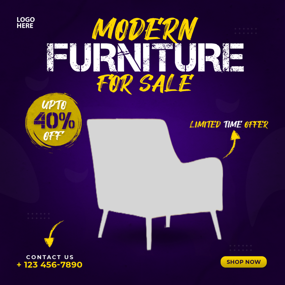 Modern furniture social media post and banner psd