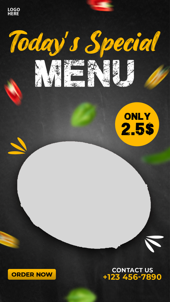 Food menu Instagram and Facebook story post psd