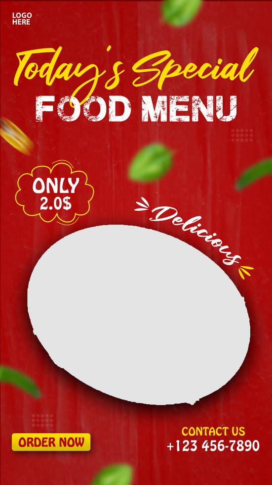 Delicious food menu Instagram and Facebook story post psd
