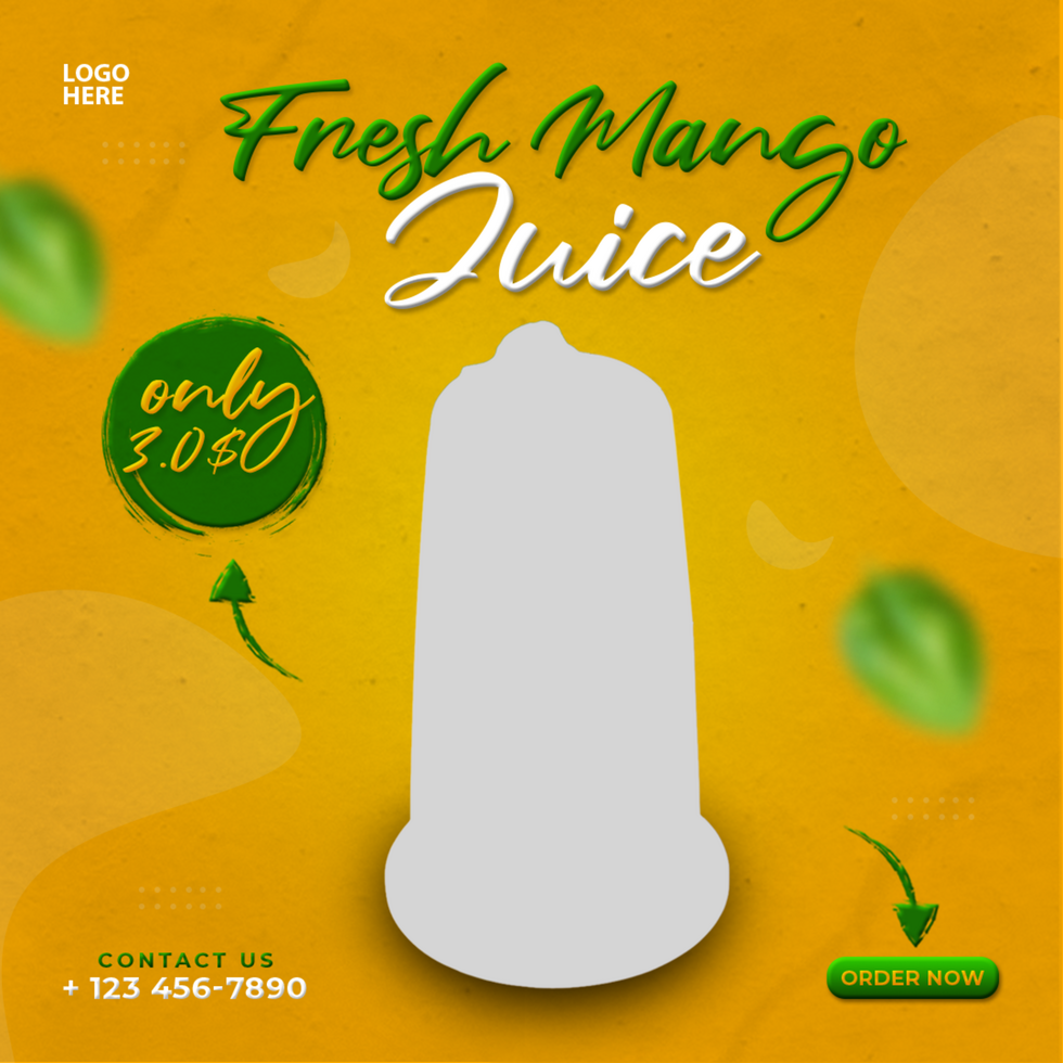 Mango juice social media post and banner psd