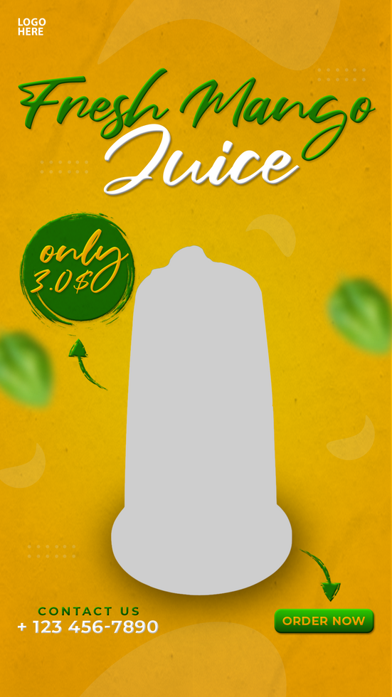 Mango juice Instagram and Facebook story post and banner psd