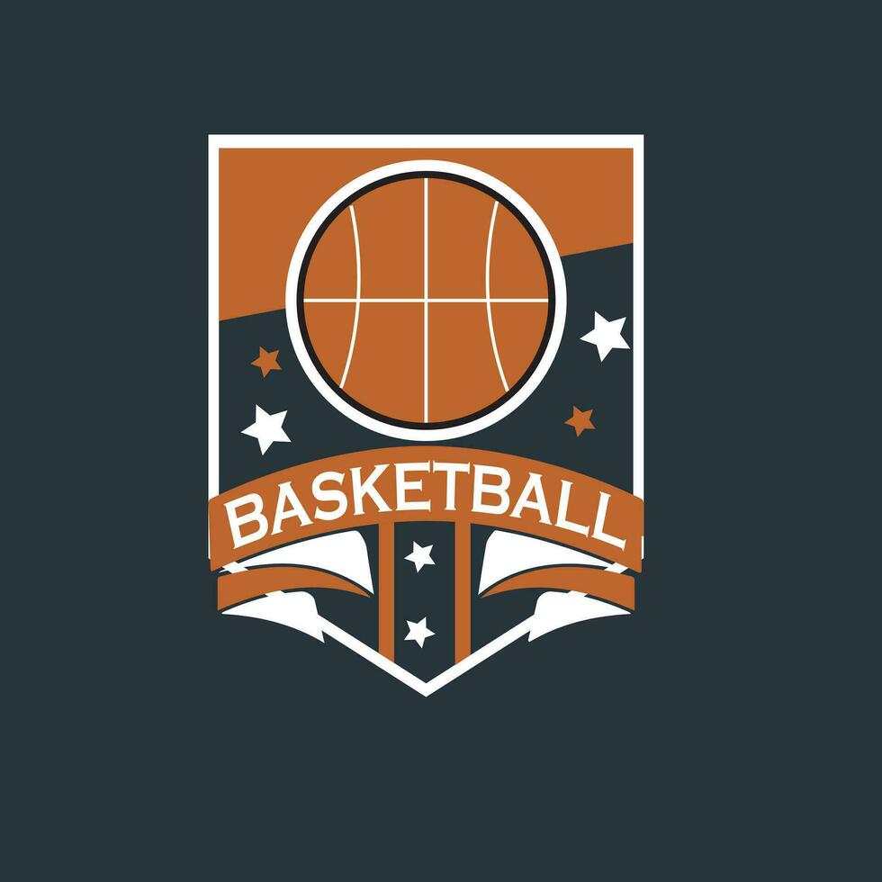 Free vector retro basketball badge design