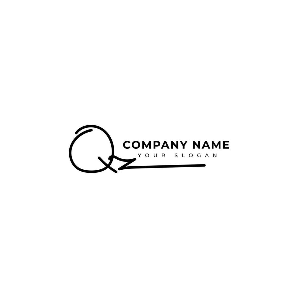 Qz Initial signature logo vector design