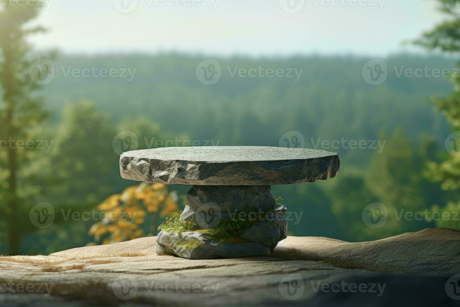 Ai Generative Photo of a podium on the beach for product presentation