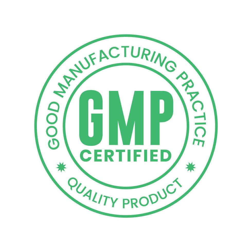 gmp bueno fabricación práctica certificado logo vector