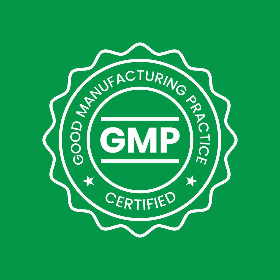 gmp bueno fabricación práctica certificado logo vector