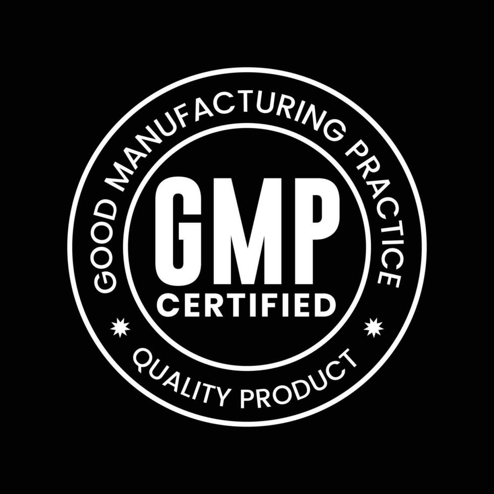 gmp bueno fabricación práctica certificado logo vector