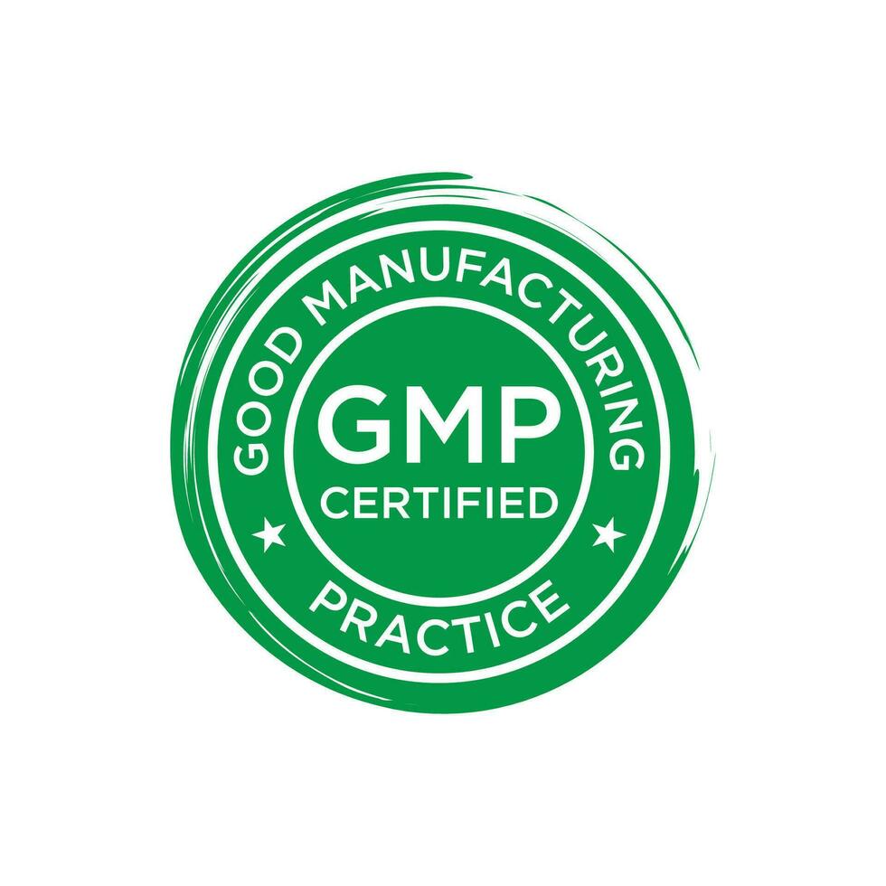 gmp bueno fabricación práctica certificado logo vector