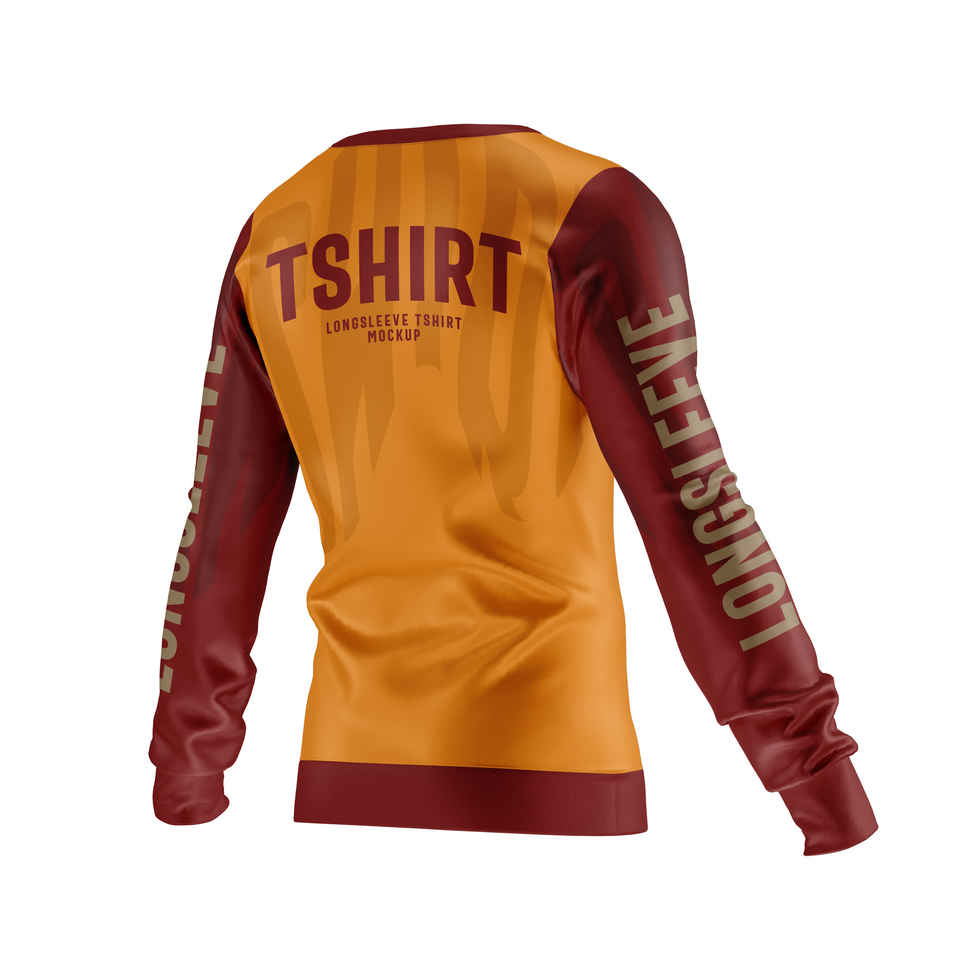 Longsleeve tshirt mockup back view psd
