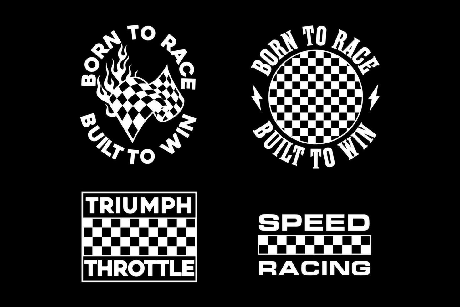 Vintage racing badges logo template collection pack vector