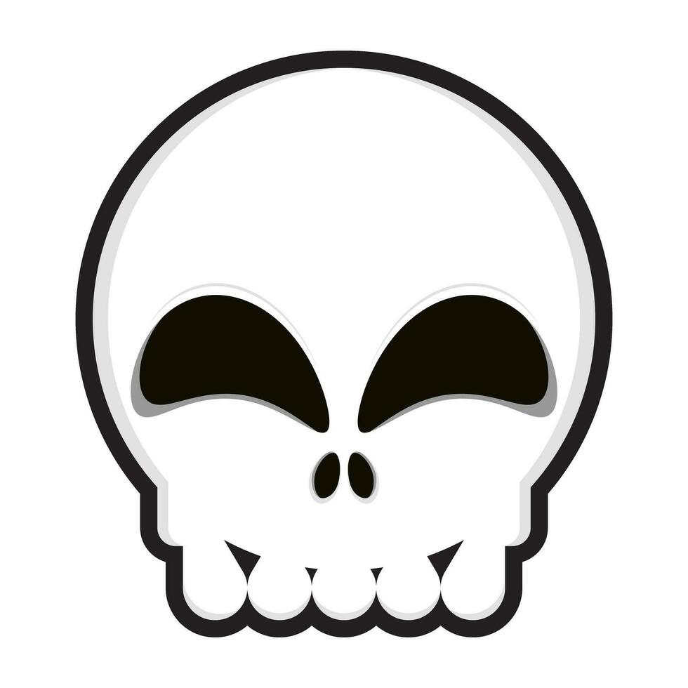 skull happy expression cartoon cute vector