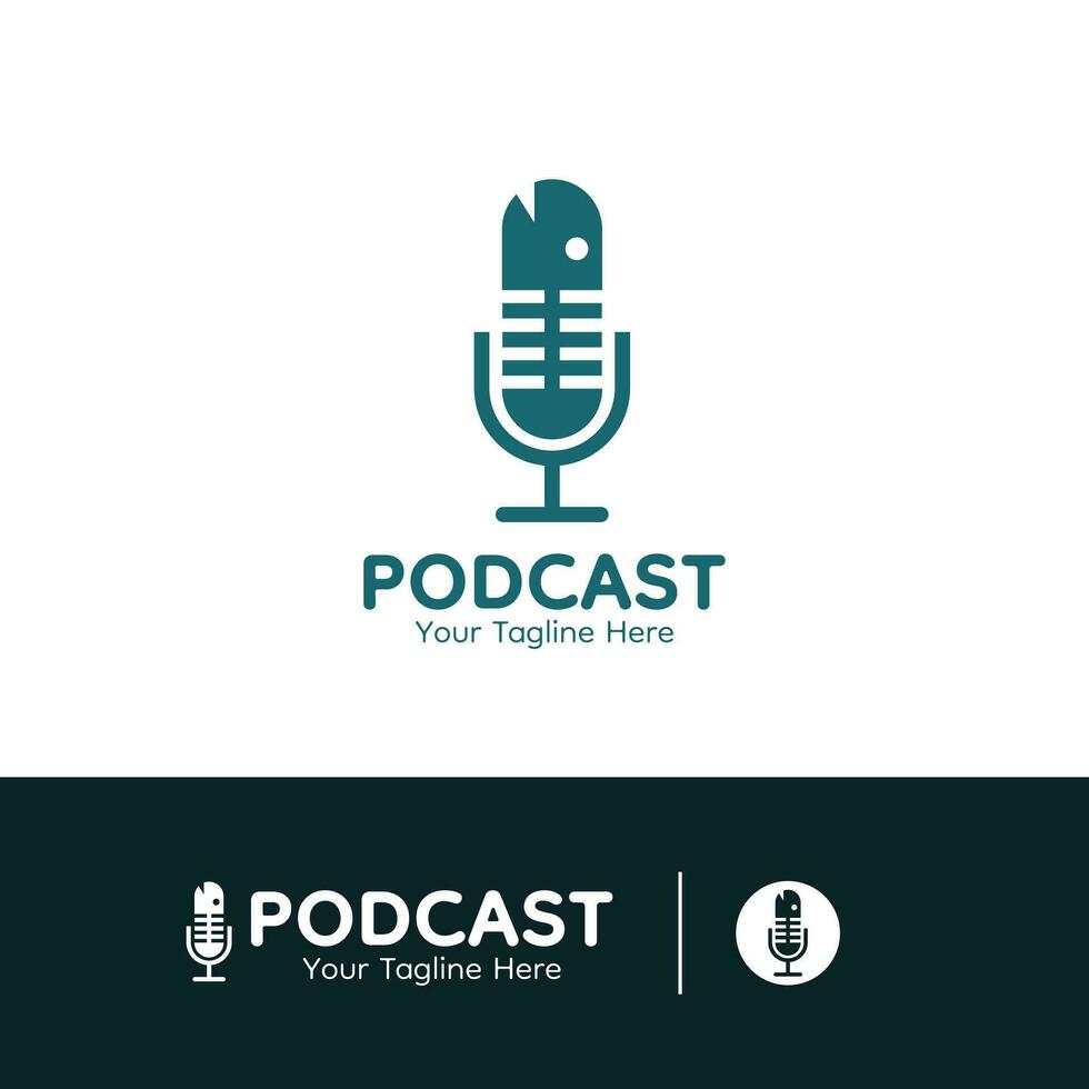 vector graphic design, podcast logo design template
