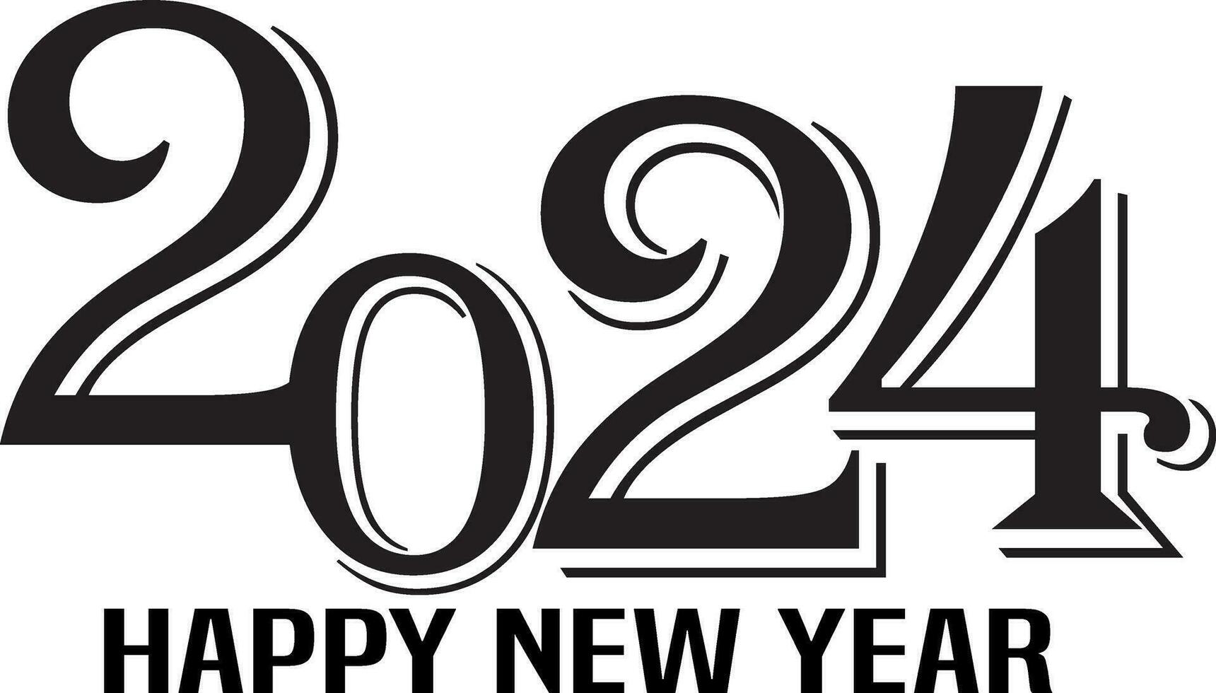 Happy new year 2024 design with numbers. happy new year 2024 vector design for poster, calendar, banner and more