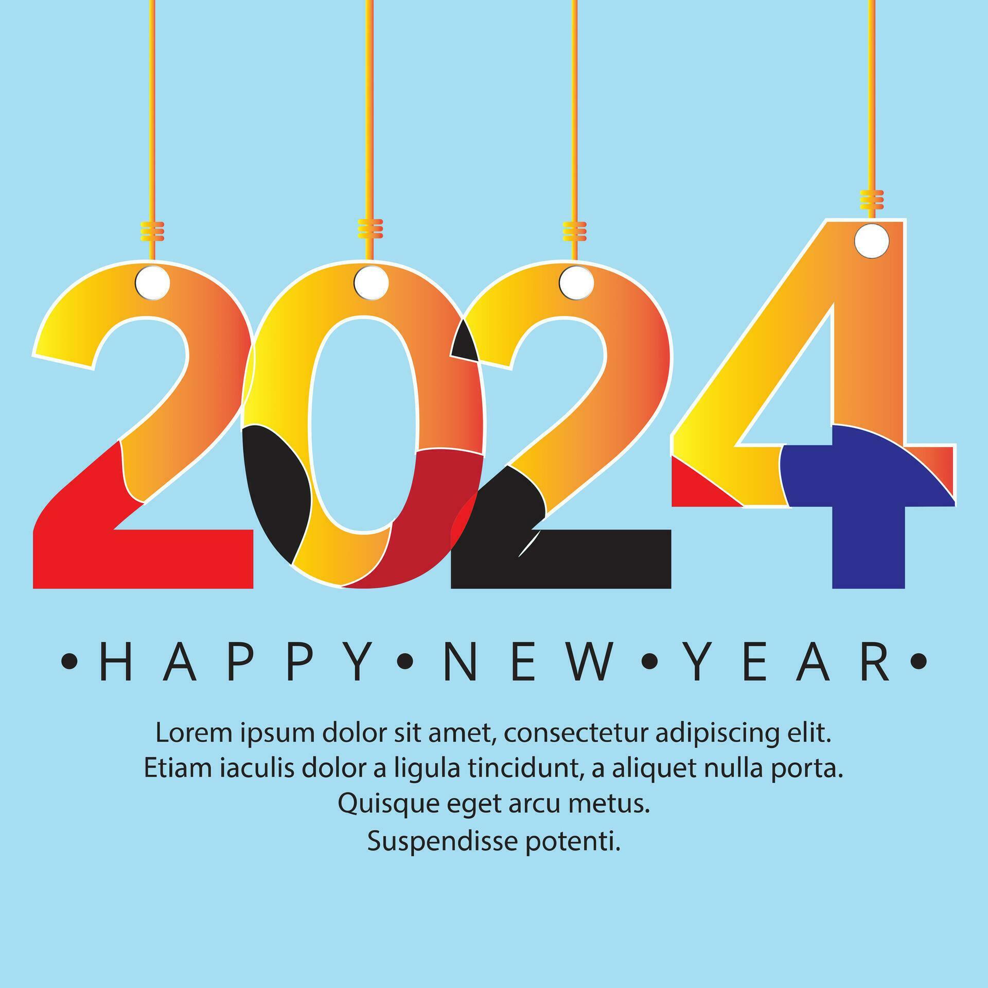 Happy new year 2024 design with numbers. happy new year 2024 vector