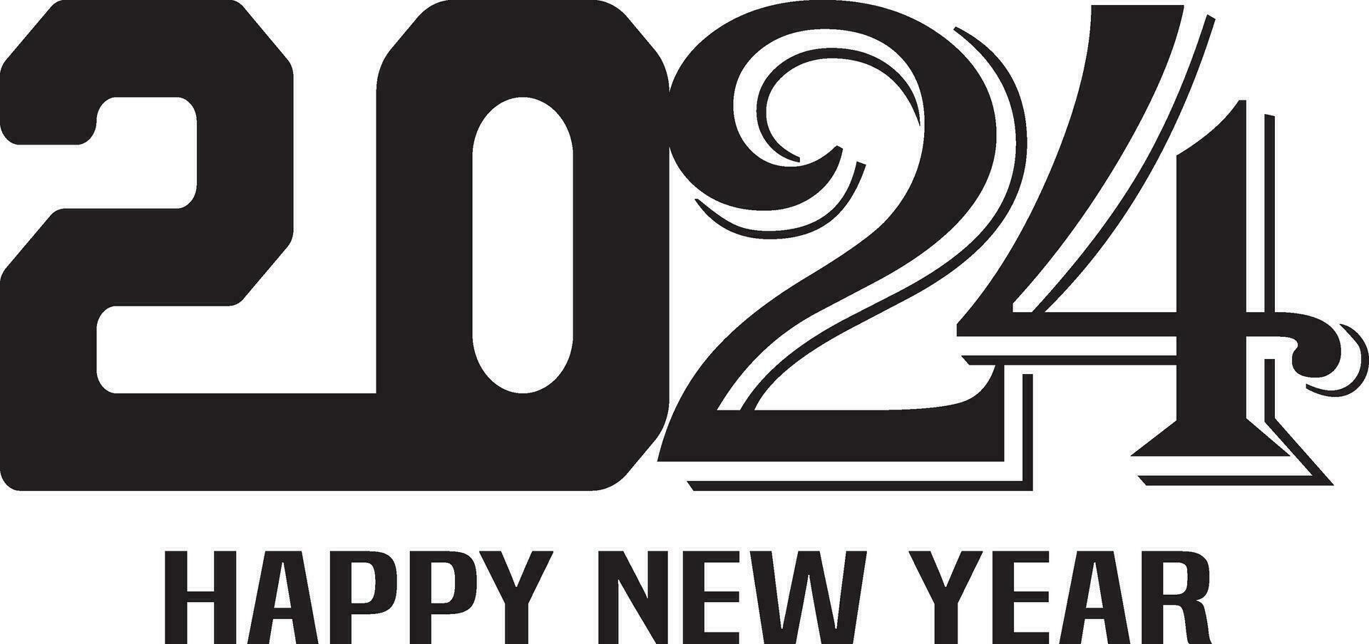 Happy new year 2024 design with numbers. happy new year 2024 vector design for poster, calendar, banner and more