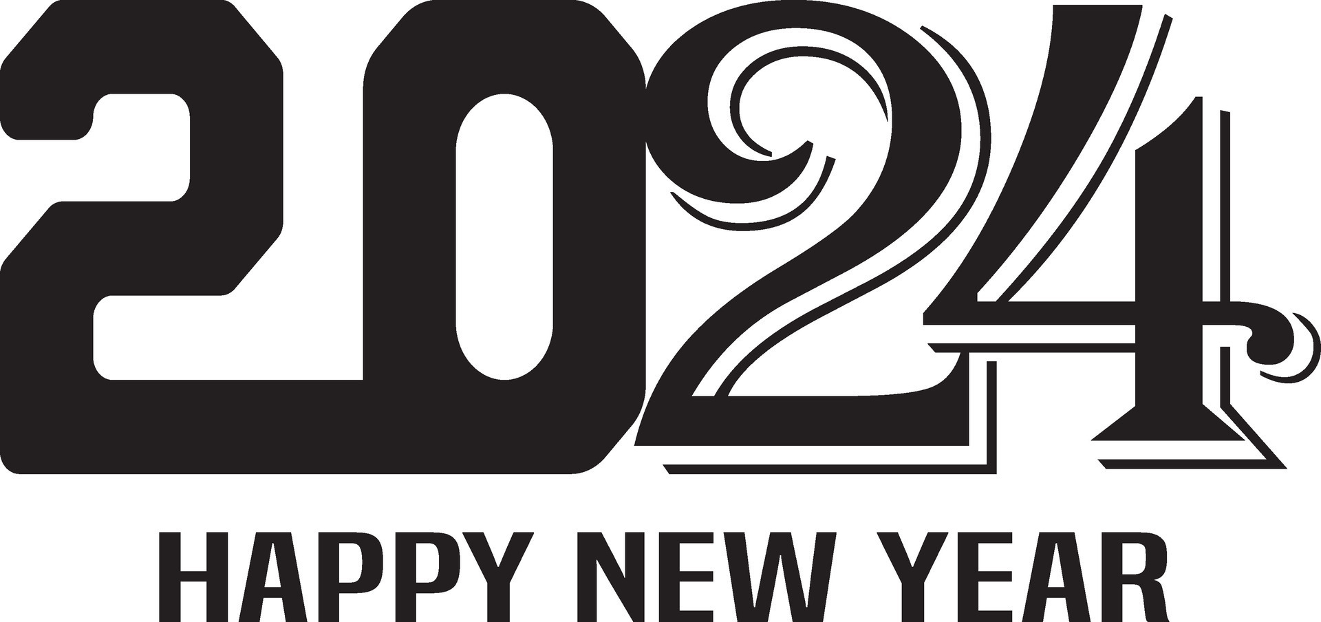 Happy new year 2024 design with numbers. happy new year 2024 vector ...