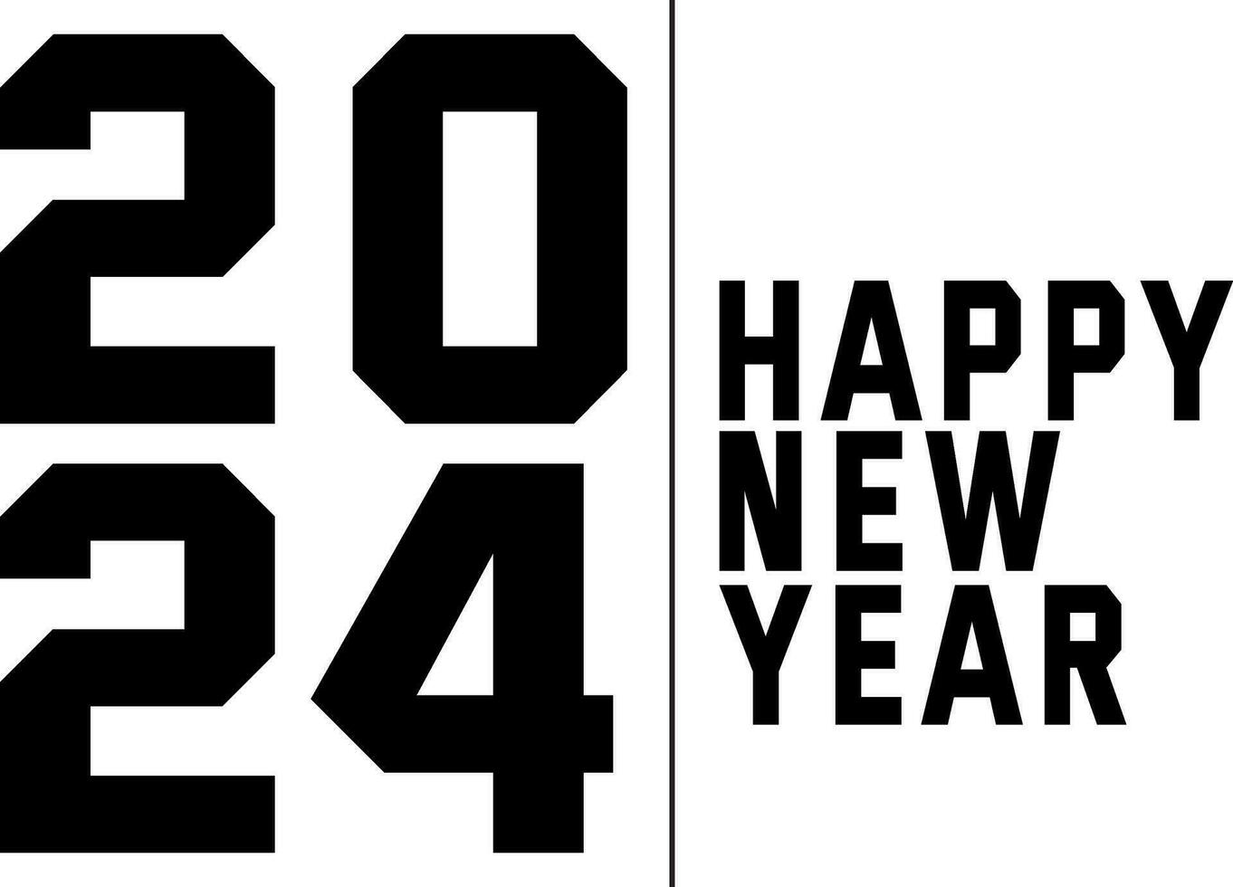 Happy new year 2024 design with numbers. happy new year 2024 vector design for poster, calendar, banner and more
