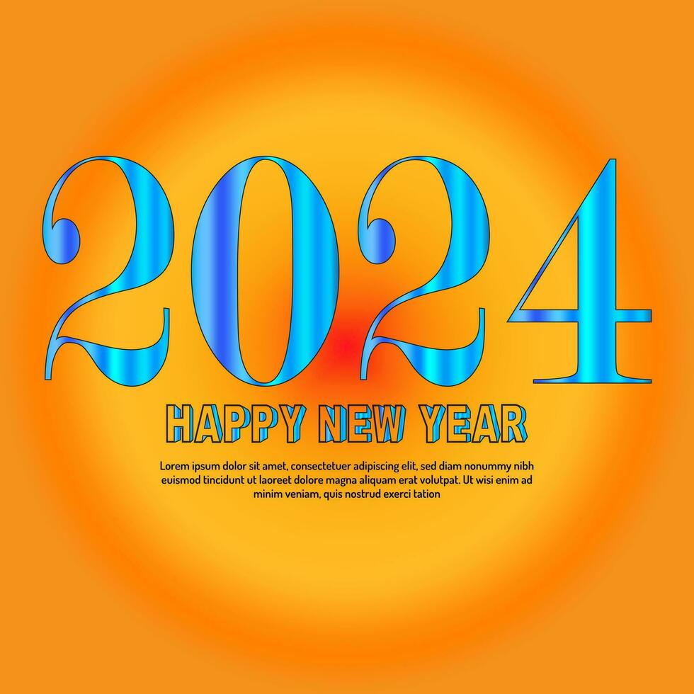 contento nuevo año 2024 diseño vector